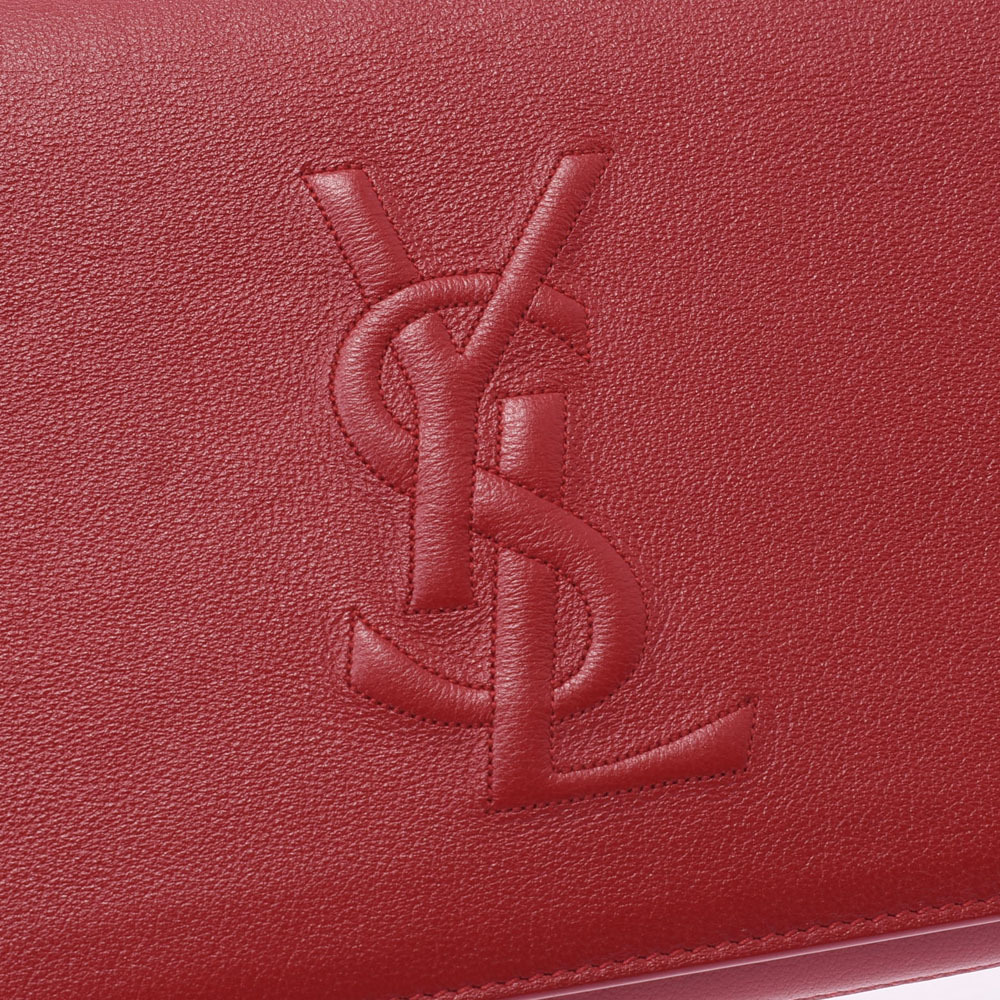 SAINT LAURENT calfskin clutch bag red - Picture 6 of 11